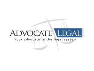 scales of justice with a clear font saying Advocate Legal, Your advocate in the legal system 