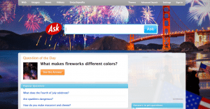 Fireworks on Ask's website.