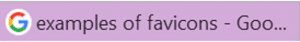 Examples of favicons in Google bar