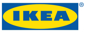 IKEA blue and yellow logo with I. The Swedish furniture store really has made their brand famous all over the world. 
