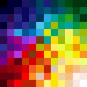 Pixel colors. From white to the darkest blue colors in squares