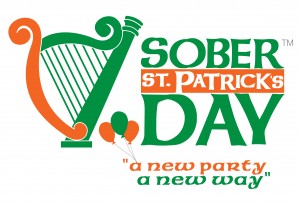 Orange and green harp to symbolise Sober St Patricks Day