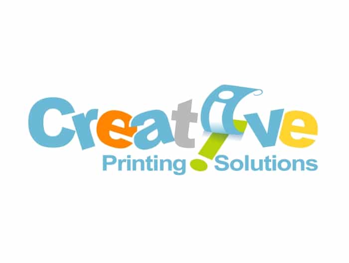 Creative printing solutions used colorful letters and a fat font to show a creative, modern look