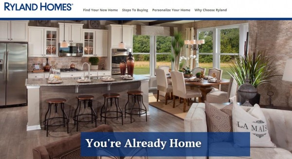 Beautiful kitchen with a powerful message "you're already home" for Ryland Homes branding strategies