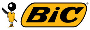 A little man holding a pen behind his back. BIC logo design is another iconic logo beginning with the letter B. 