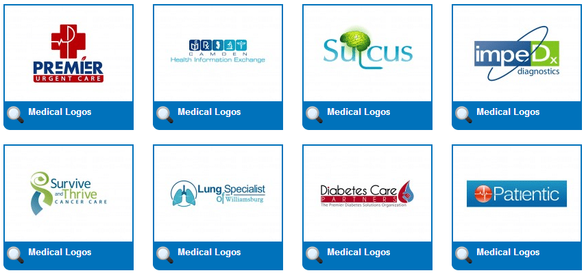 Some examples of medical logos created by The Logo Company. A vanity of looks for the medical industry brand guide