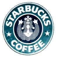 Friendly looking mermaid logo for the Starbucks logo. A soft looking mermaid in the middle of the circular shaped logo