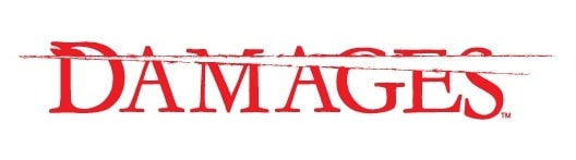 Red logo design for the TV show Damages. 