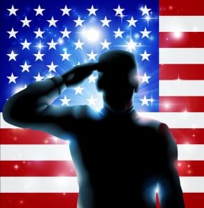 An American soldier in form of the US flag. Marketing your veteran business 