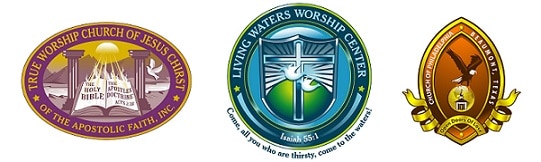 These three church logo designs that we created at the TLC are have a certain shape.
