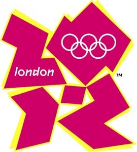 The London olympic logo design in pink and yellow. The graphic design cost a fortune and as not a popular choice for the other participating nations.