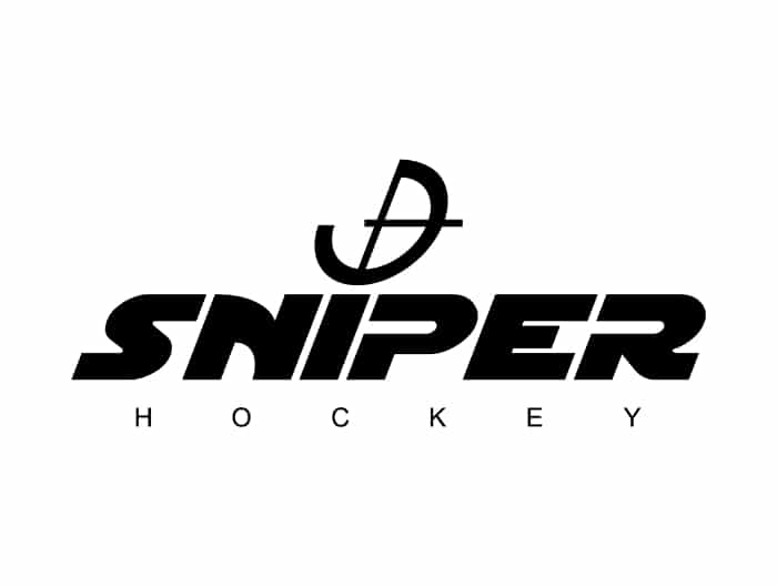 Sniper Hockey is a sports logo with just one color and a lot of style with a target