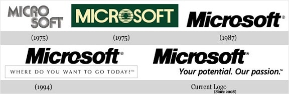 Microsoft logo design and their evolution
