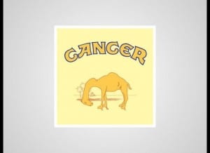 Cancer instead of Camel. Raw and honest logo design. We can call this transparency in logo design. 