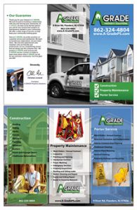 Marketing design services can be the production of a professional flyer like this one with 6 smaller sections