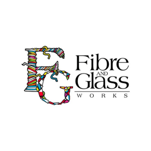 Logo design for Fibre and Glass Works. A decorative font,easy to remember.
