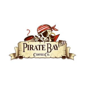 Custom Logo Design for Pirate Bay Coffee Co. The Logo Company has created many coffee logos over the years. Cool pirate in red and black