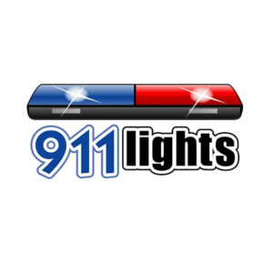 911 Lights is a shiny emergency logo in red and blue. Looks like the lights of the rescue team