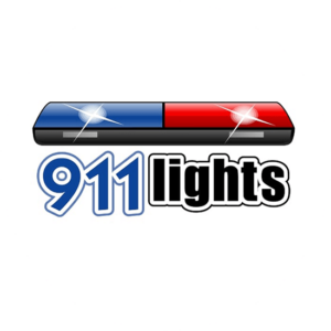 911 Lights is a shiny emergency logo in red and blue. Looks like the lights of the rescue team