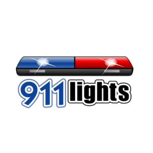 Law Logo Design for 911 lights. A blue and red logo.
