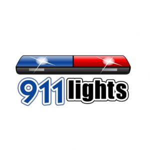 Law Logo Design for 911 lights. A blue and red logo.