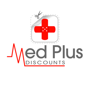 A medical logo in the shape of a plaster with a red cross on it.