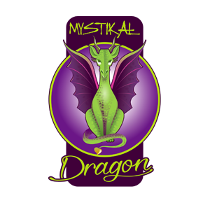 Dragon logo design made for children to want to go into the shop. Cute character in purple