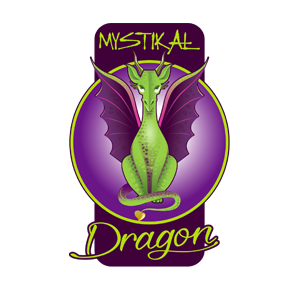 Dragon logo design made for children to want to go into the shop. Cute character in purple