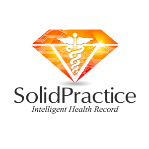 Solid Practice is one of the logos for Healthcare Providers. A shiny, diamond shape in orange.