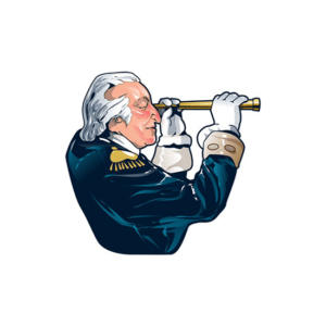 Character logo design at it's best. Captain of something