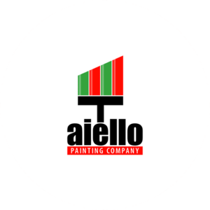 Painting logo for aiello a paintbrush in green and red