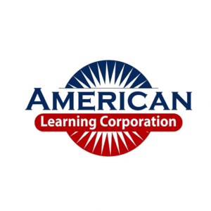 Patriotic logo design like this one for American Learning Corporation is usually red, blue and white. All patriotic colors