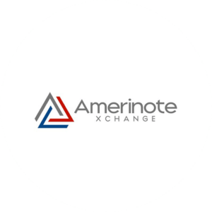 Amerinote Xchange plays with the words in this finance logo design