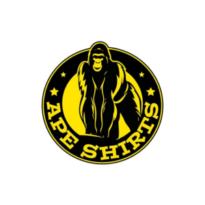 Ape Shirt fashion logo design is all in balck & yellow with an ape that is looking very powerful.