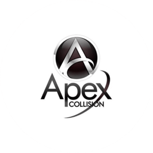 Logos for insurances like Apex collision use one color to be able to have a versatile logo that fits all sizes and materials.