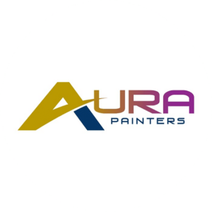Aura Painters graphic is a simple yet colorful and memorable play with fonts.