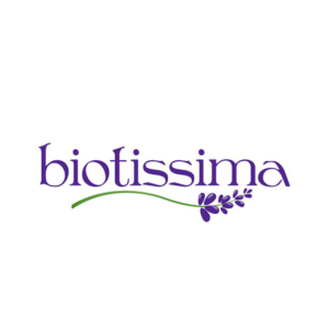 biotissima is a logo in purple and green with a simple font. A memorable beauty logo
