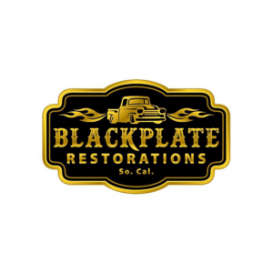Car logo design with a very classy and royal feel. Built like a badge and easily remembered. Business is called Blackplate Restorations