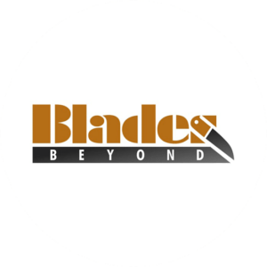 Another clever logo design that uses white negative space where the knife also is the letter "S" Blades Beyond were very happy with this look