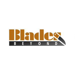 Another clever logo design that uses white negative space where the knife also is the letter "S" Blades Beyond were very happy with this look