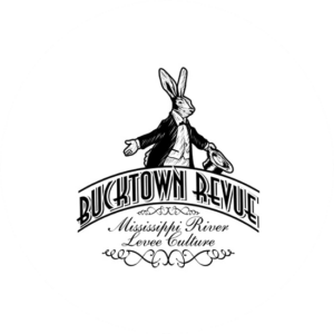 Bucktown Revue is an event logo design with a rabbit in black&white.