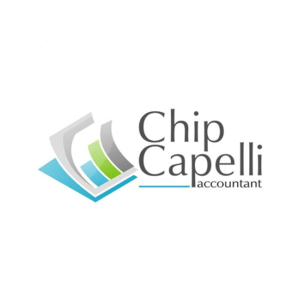 Chip Capelli accountants went for a grey, blue and green look. The book is a symbol that is often seen in accounting logo designs