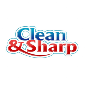 Clean & Sharp in our custom logo design portfolio. Blue and red logo design part of the reseller program