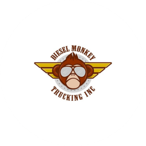 A pair of wings with a monkey's head in the middle