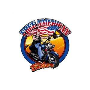 Wonderful logo for Free American Bikers. A patriotic logo with just everything in it.