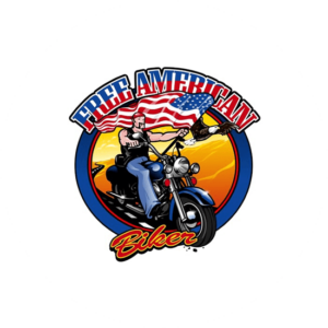 Wonderful logo for Free American Bikers. A patriotic logo with just everything in it.