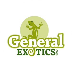 This internet logo design for General Exotics show a gecko and a translucent font