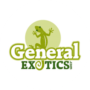 This internet logo design for General Exotics show a gecko and a translucent font