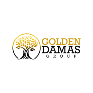 Decorating logo in the shape of a golden tree for Golden Damas Group