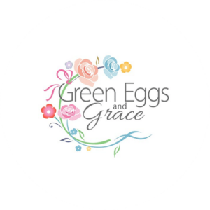 Craft logo business like Green Eggs and Grace use romantic light colors